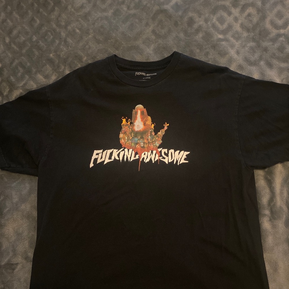 FA Black Short Sleeve Tees with Graphic Design